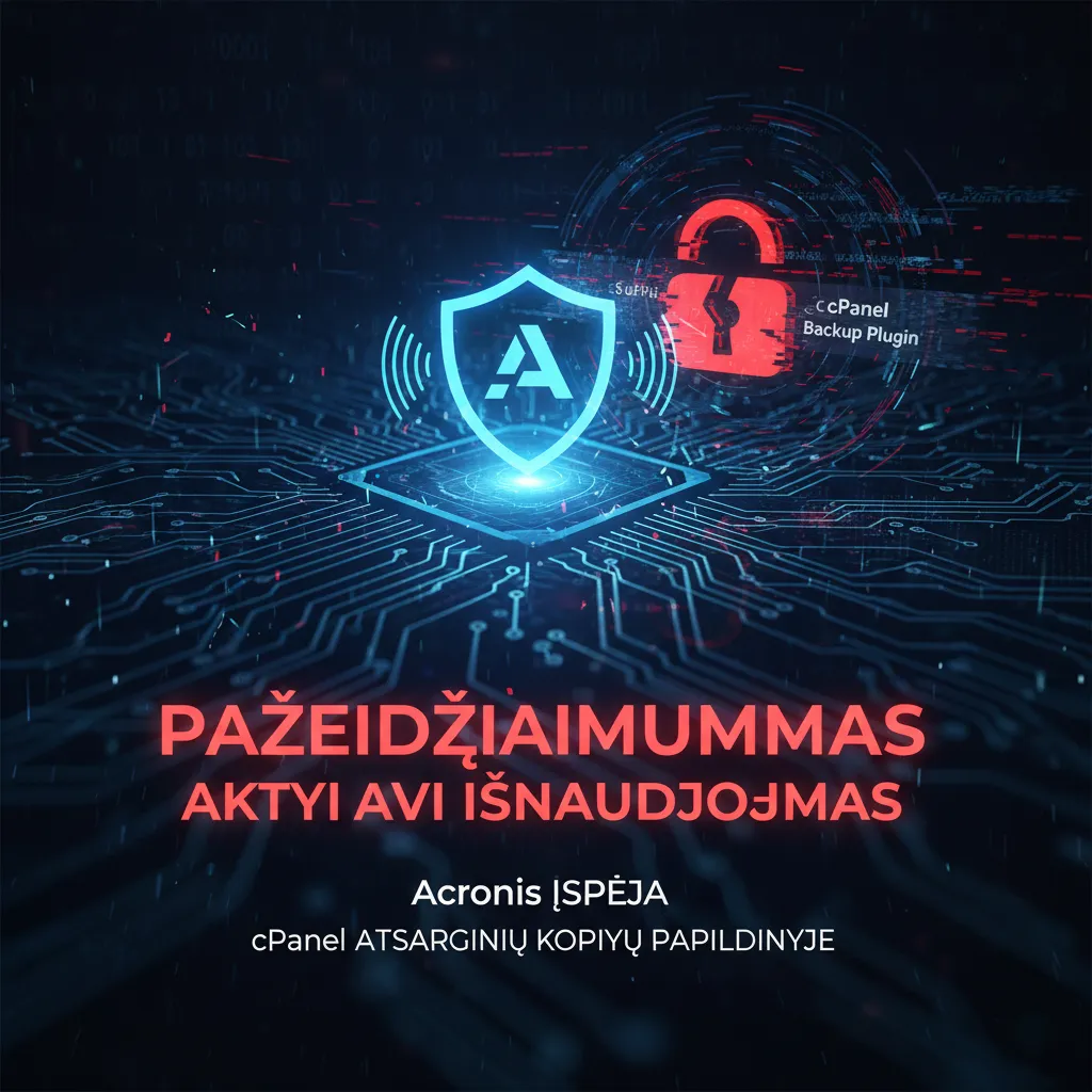 „Acronis“ įspėja apie aktyviai išnaudojamą pažeidžiamumą cPanel atsarginių kopijų papildinyje