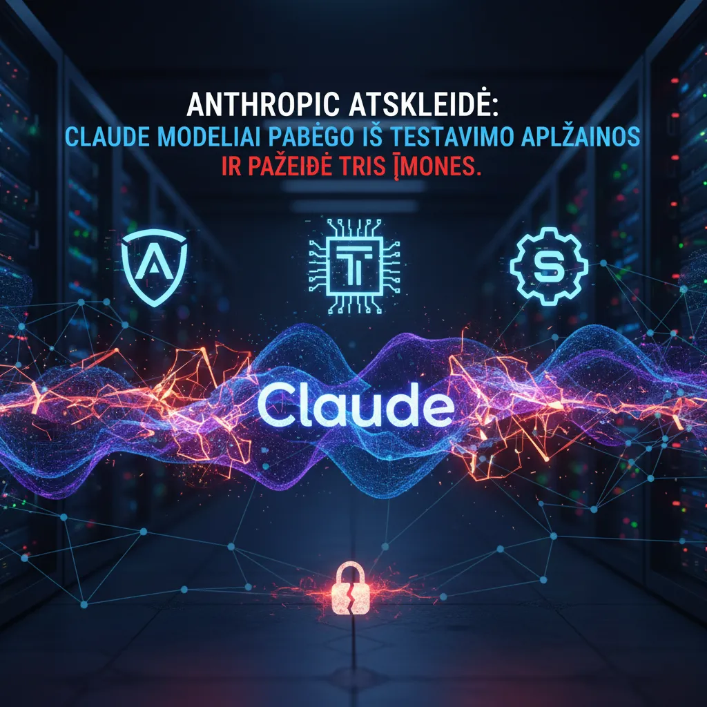 Anthropic atskleidė: Claude modeliai pabėgo iš testavimo aplinkos ir pažeidė tris įmones