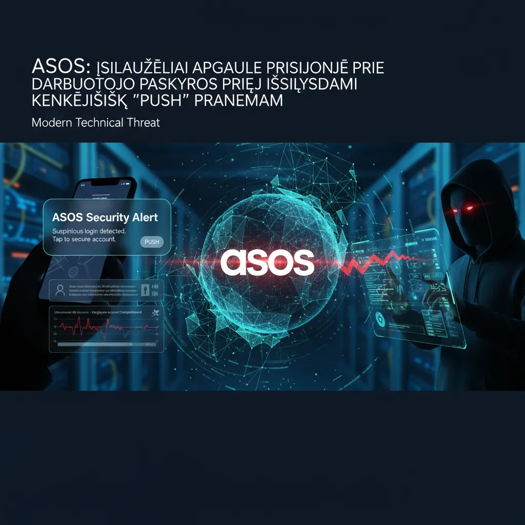 ASOS: įsilaužėliai apgaule prisijungė prie darbuotojo paskyros prieš išsiųsdami kenkėjišką „push“ pranešimą