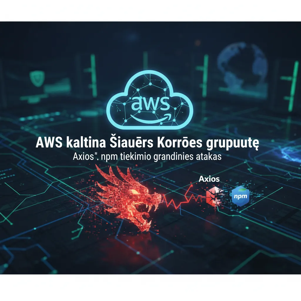 AWS kaltina Šiaurės Korėjos grupuotę dėl „Axios“ ir kitų „npm“ tiekimo grandinės atakų