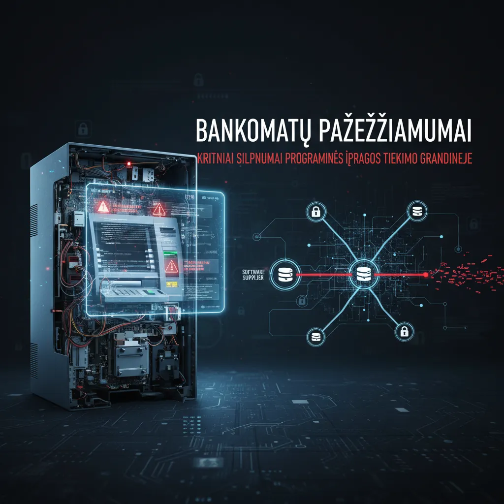 Bankomatų pažeidžiamumai atskleidžia kritinius silpnumus programinės įrangos tiekimo grandinėje
