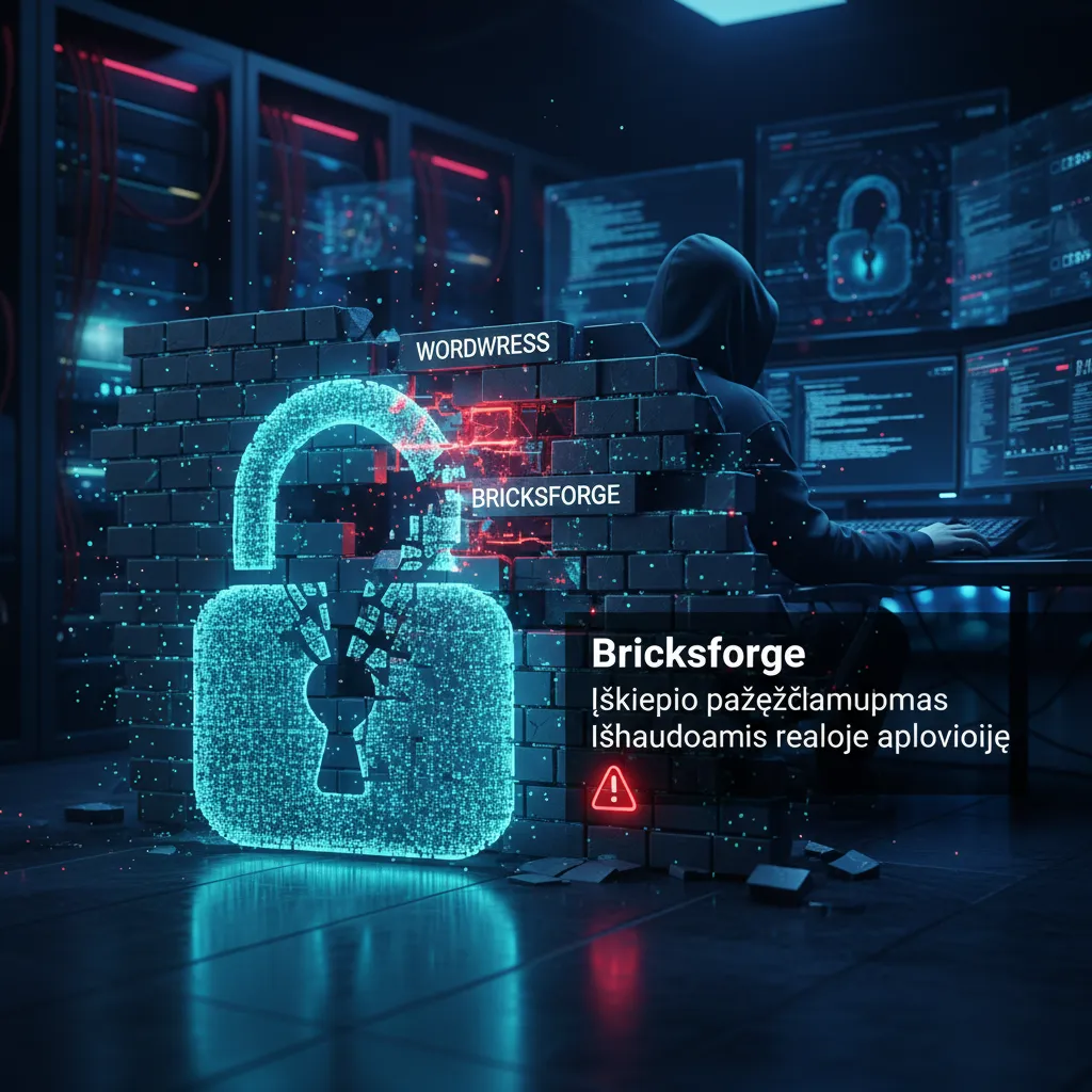 „Bricksforge“ „WordPress“ įskiepio pažeidžiamumas, išnaudojamas realioje aplinkoje