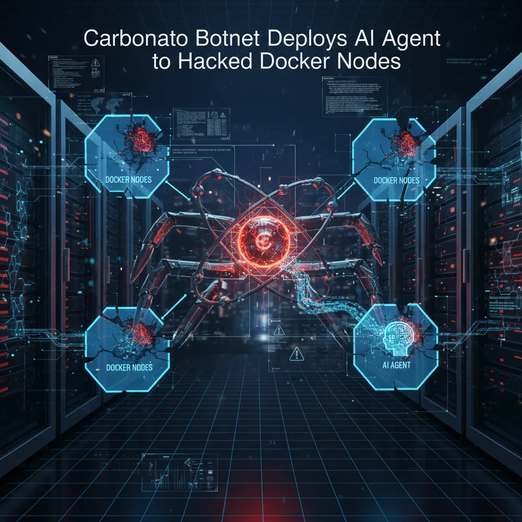 Carbonato botnetas diegia AI agentą į nulaužtus „Docker“ mazgus