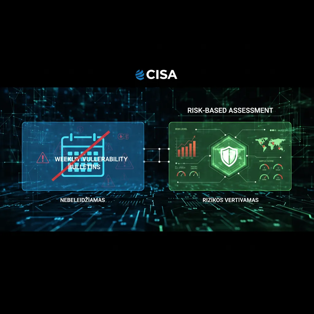 CISA nebeteiks savaitinio pažeidžiamumo biuletenio, pereinant prie rizikos vertinimo
