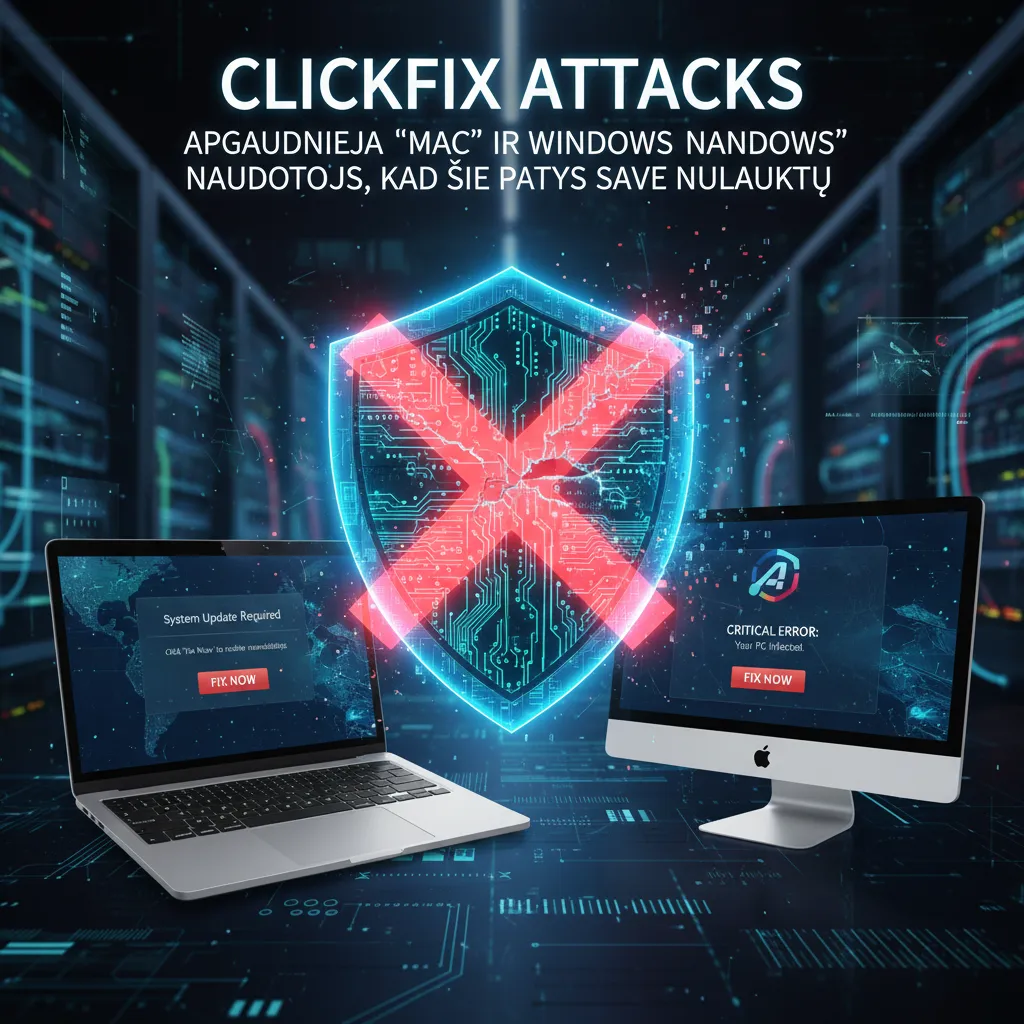 „ClickFix“ atakos apgaudinėja „Mac“ ir „Windows“ naudotojus, kad šie patys save nulaužtų