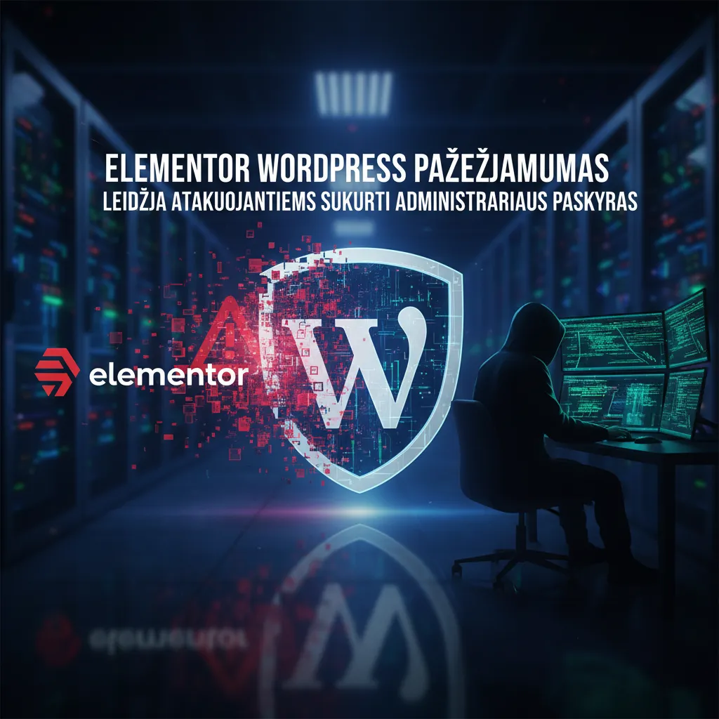 Elementor WordPress pažeidžiamumas leidžia atakuojantiems sukurti administratoriaus paskyras