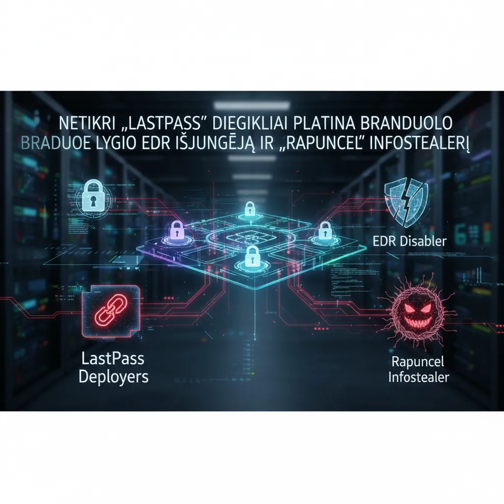 Netikri „LastPass“ diegikliai platina branduolio lygio EDR išjungiklį ir „Rapuncel“ infostealerį