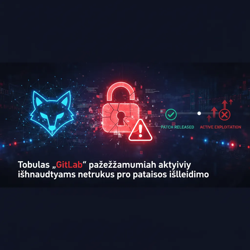 Tobulas „GitLab“ pažeidžiamumas aktyviai išnaudojamas netrukus po pataisos išleidimo