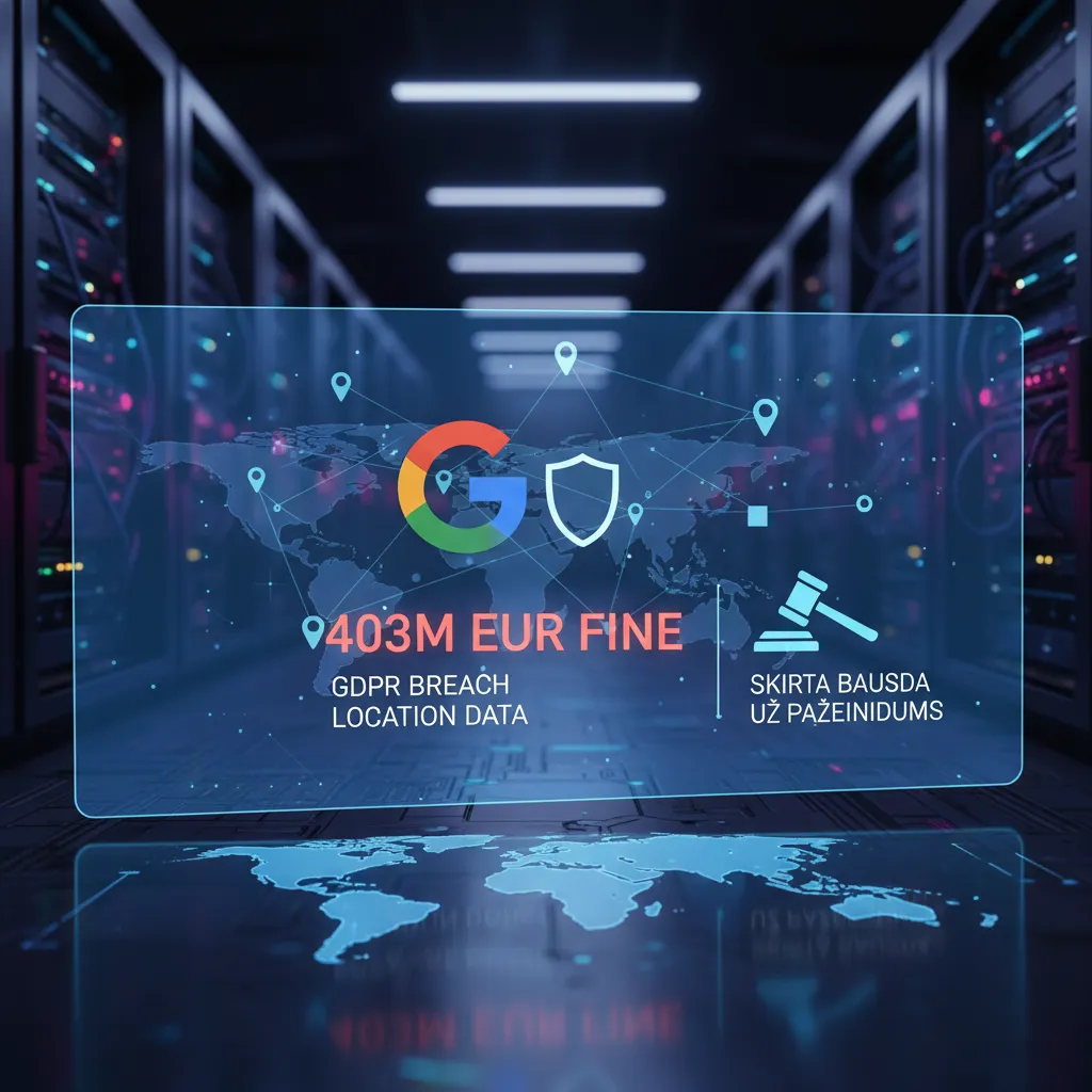 „Google“ skirta 403 mln. eurų bauda už GDPR pažeidimus dėl vietos duomenų