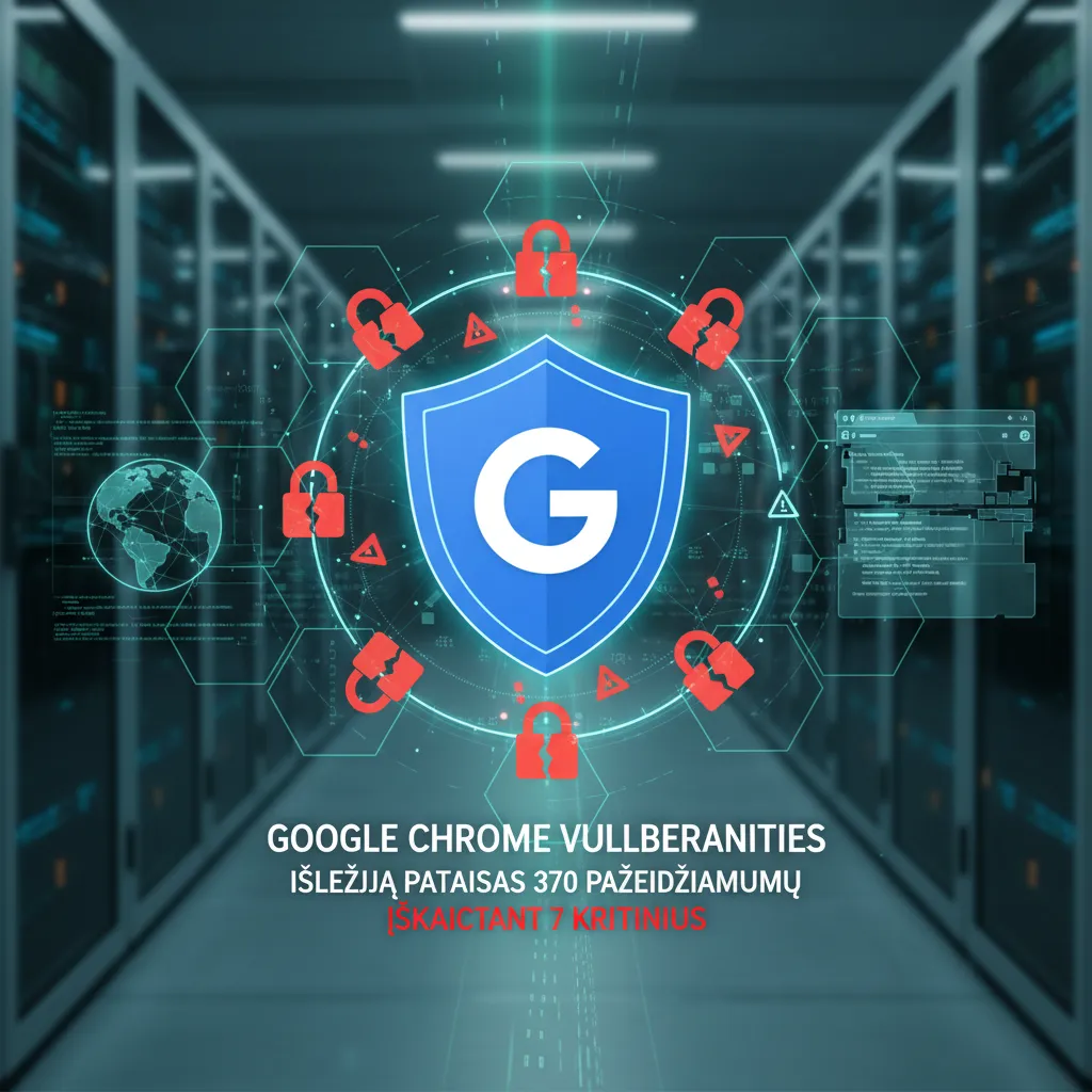 „Google“ išleidžia pataisas 370 „Chrome“ pažeidžiamumų, įskaitant 7 kritinius