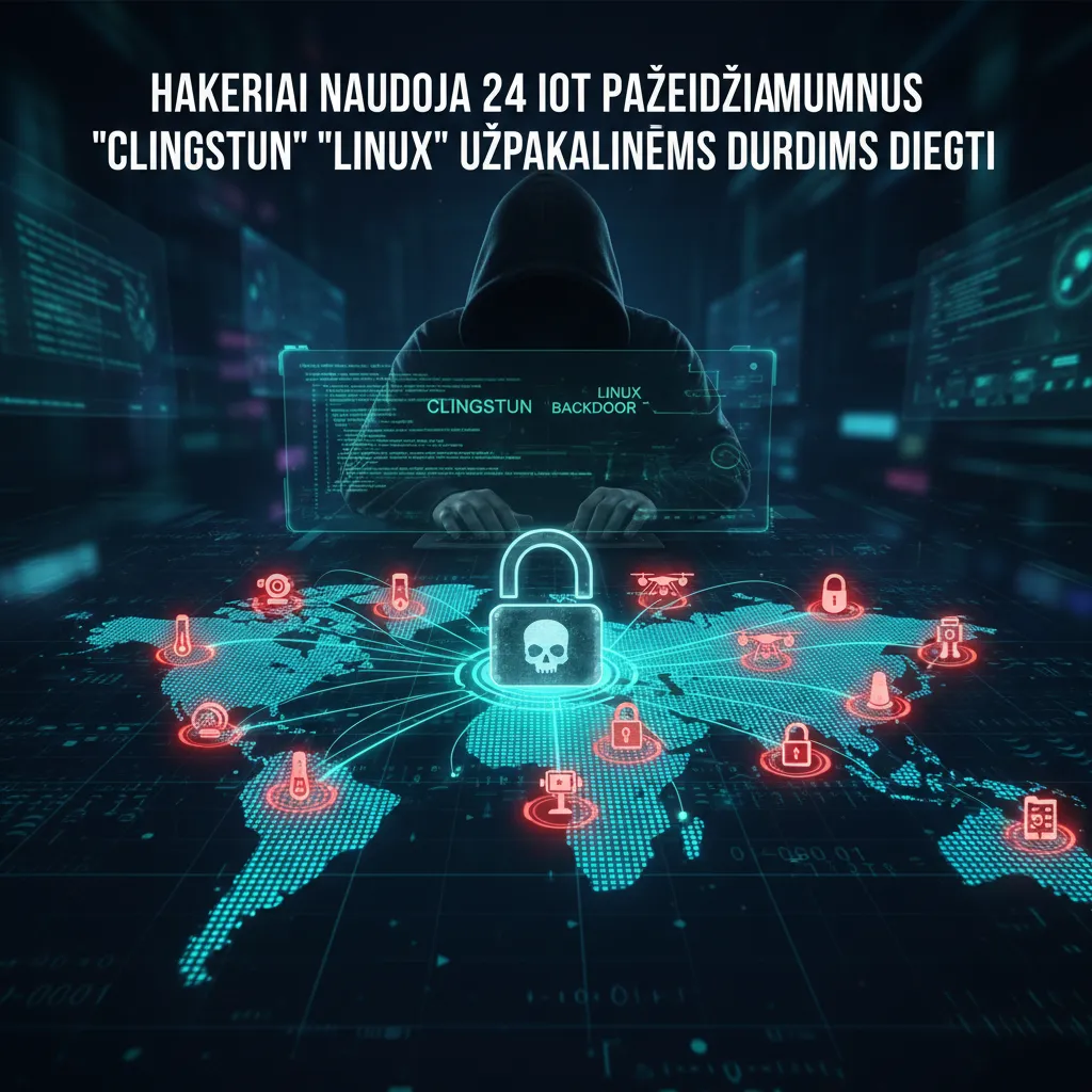Hakeriai naudoja 24 IoT pažeidžiamumus „ClingSTUN“ „Linux“ užpakalinėms durims diegti