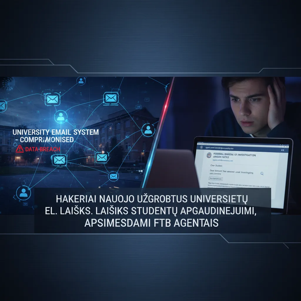 Hakeriai naudoja užgrobtus universitetų el. laiškus studentų apgaudinėjimui, apsimesdami FTB agentais