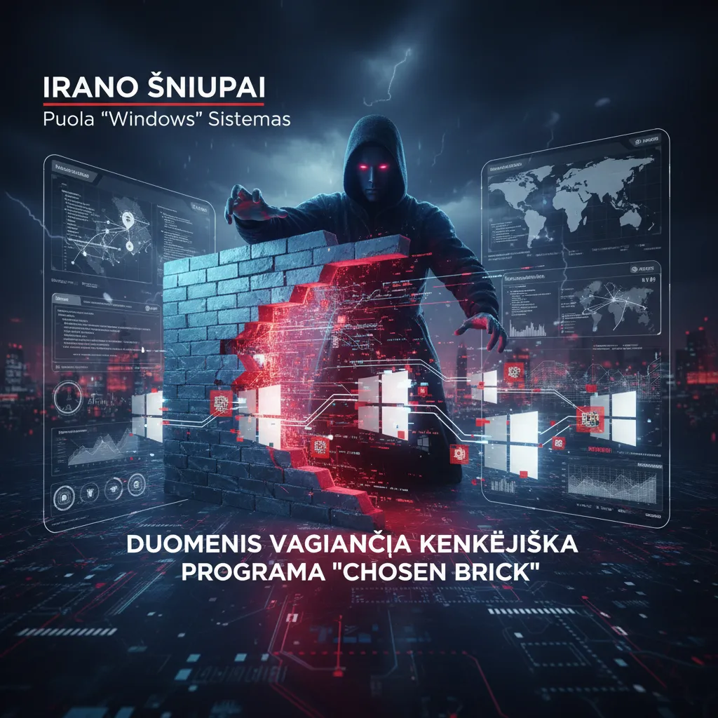 Irano šnipai puola „Windows“ sistemas su duomenis vagiančia kenkėjiška programa „Chosen Brick“