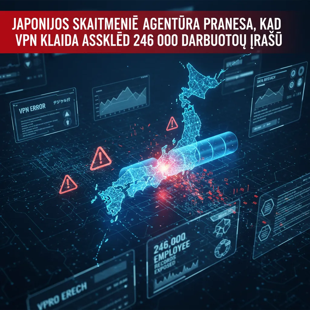 Japonijos skaitmeninė agentūra praneša, kad VPN klaida atskleidė 246 000 darbuotojų įrašų