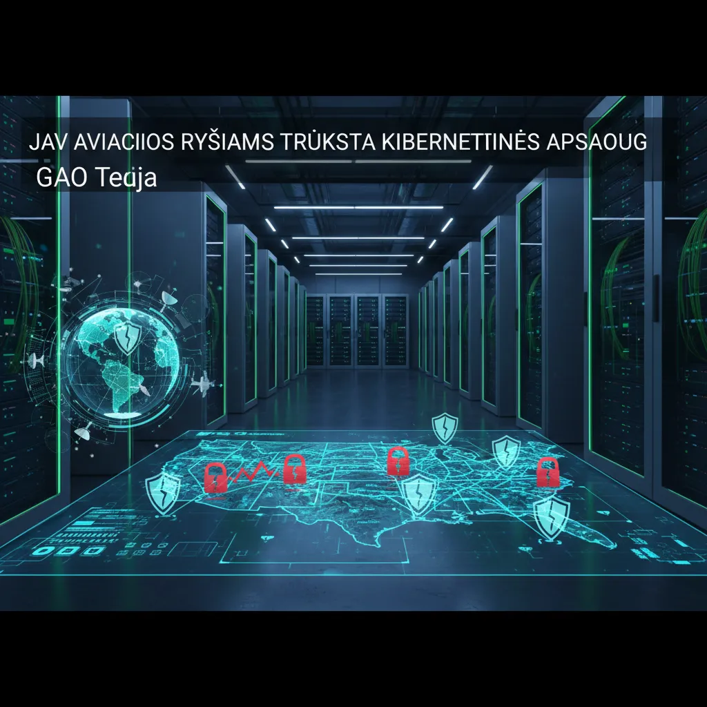 JAV aviacijos ryšiams trūksta pakankamos kibernetinės apsaugos, teigia GAO