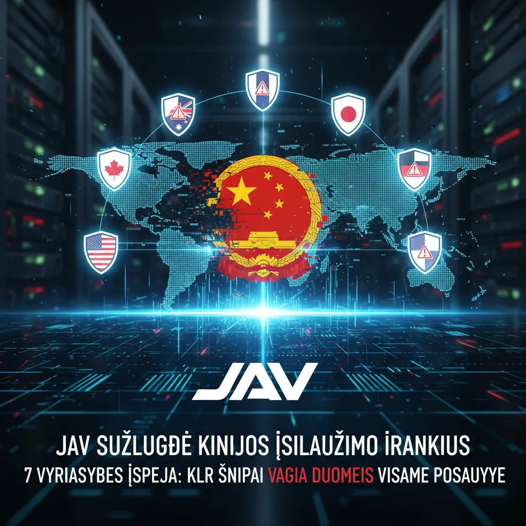 JAV sužlugdė Kinijos įsilaužimo įrankius, septynioms vyriausybėms įspėjus apie KLR šnipus, vagiančius jautrius duomenis visame pasaulyje