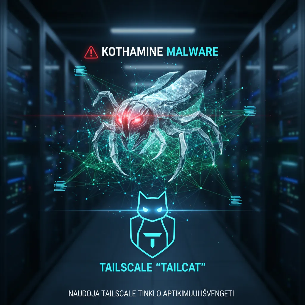 Kothamine kenkėjiška programa naudoja Tailscale „tailcat“ tinklo aptikimui išvengti