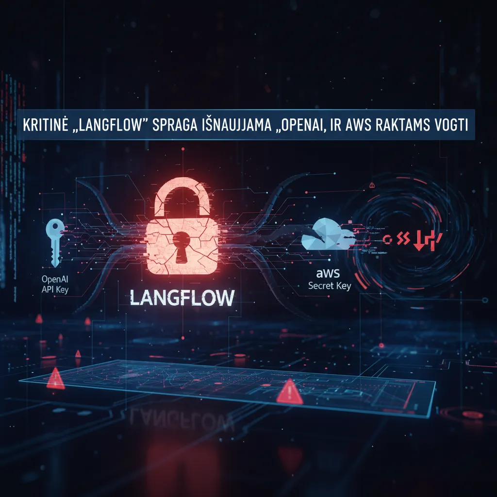 Kritinė „Langflow“ spraga išnaudojama „OpenAI“ ir AWS raktams vogti