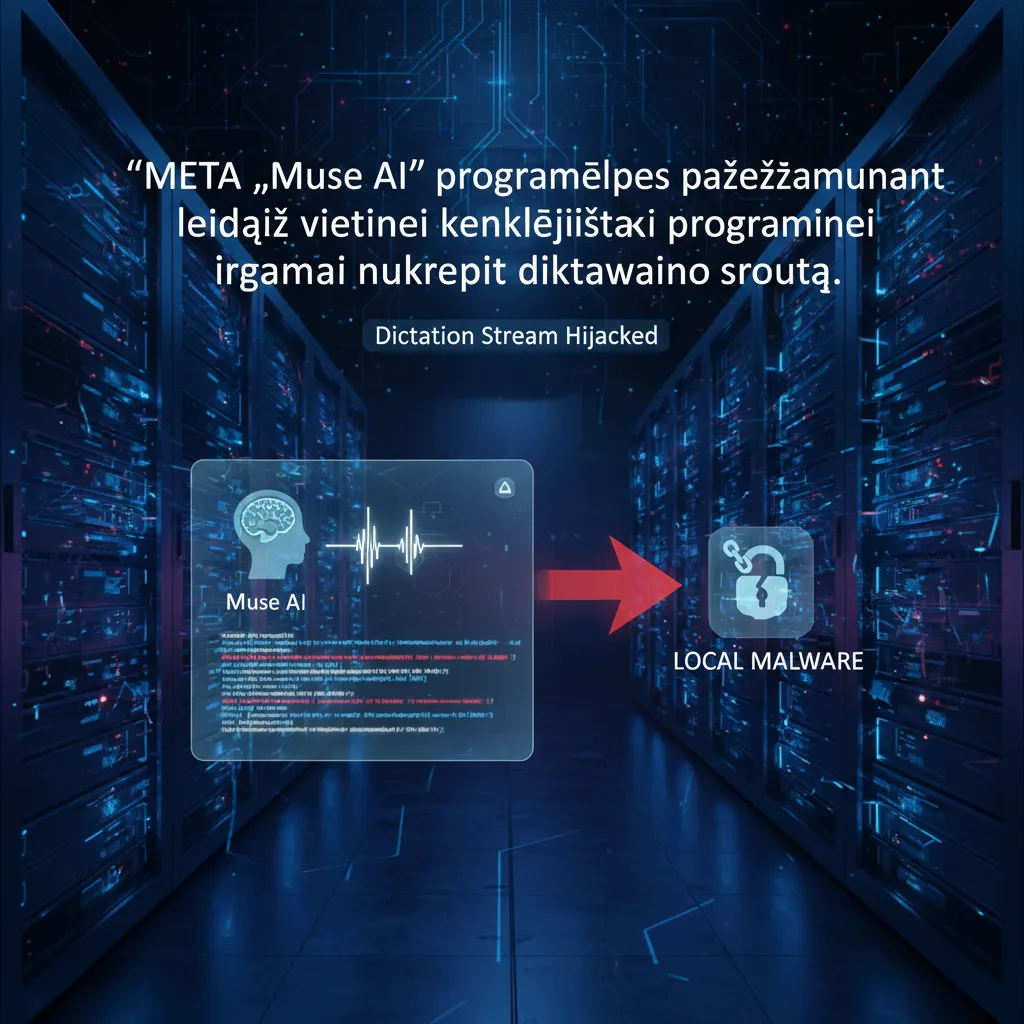 Meta „Muse AI“ programėlės pažeidžiamumas leidžia vietinei kenkėjiškai programinei įrangai nukreipti diktavimo srautą