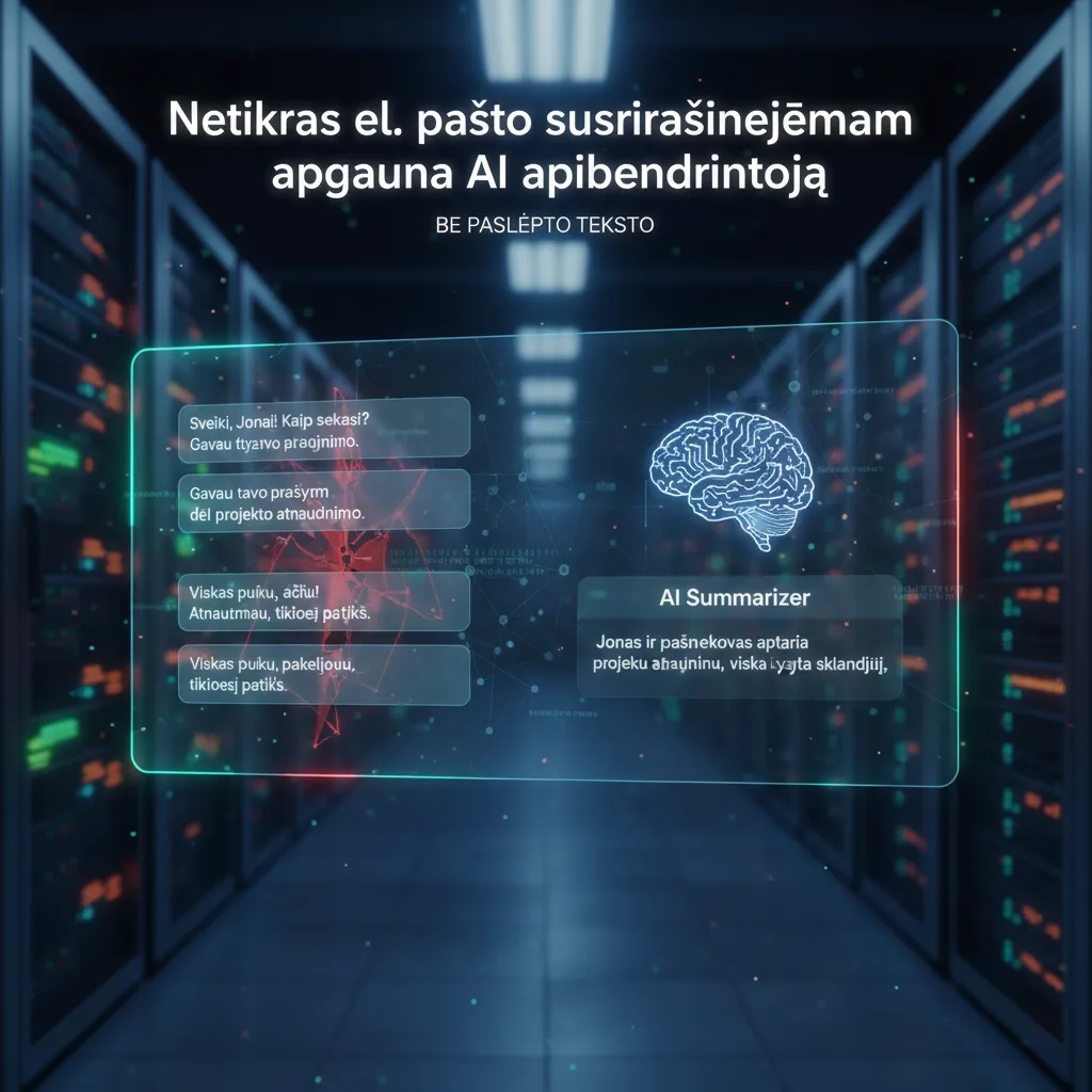 Netikras el. pašto susirašinėjimas apgauna AI apibendrintoją be paslėpto teksto