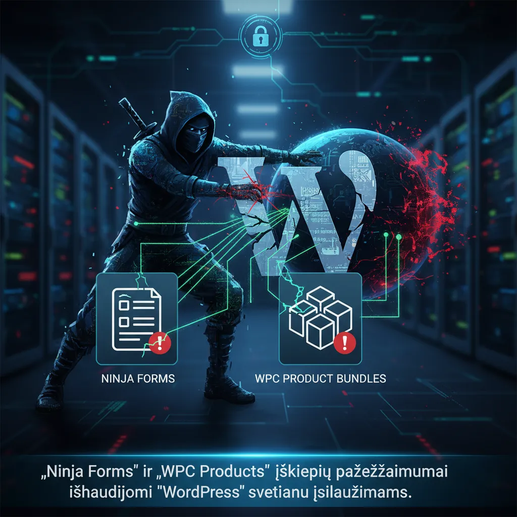 „Ninja Forms“ ir „WPC Product Bundles“ įskiepių pažeidžiamumai išnaudojami „WordPress“ svetainių įsilaužimams
