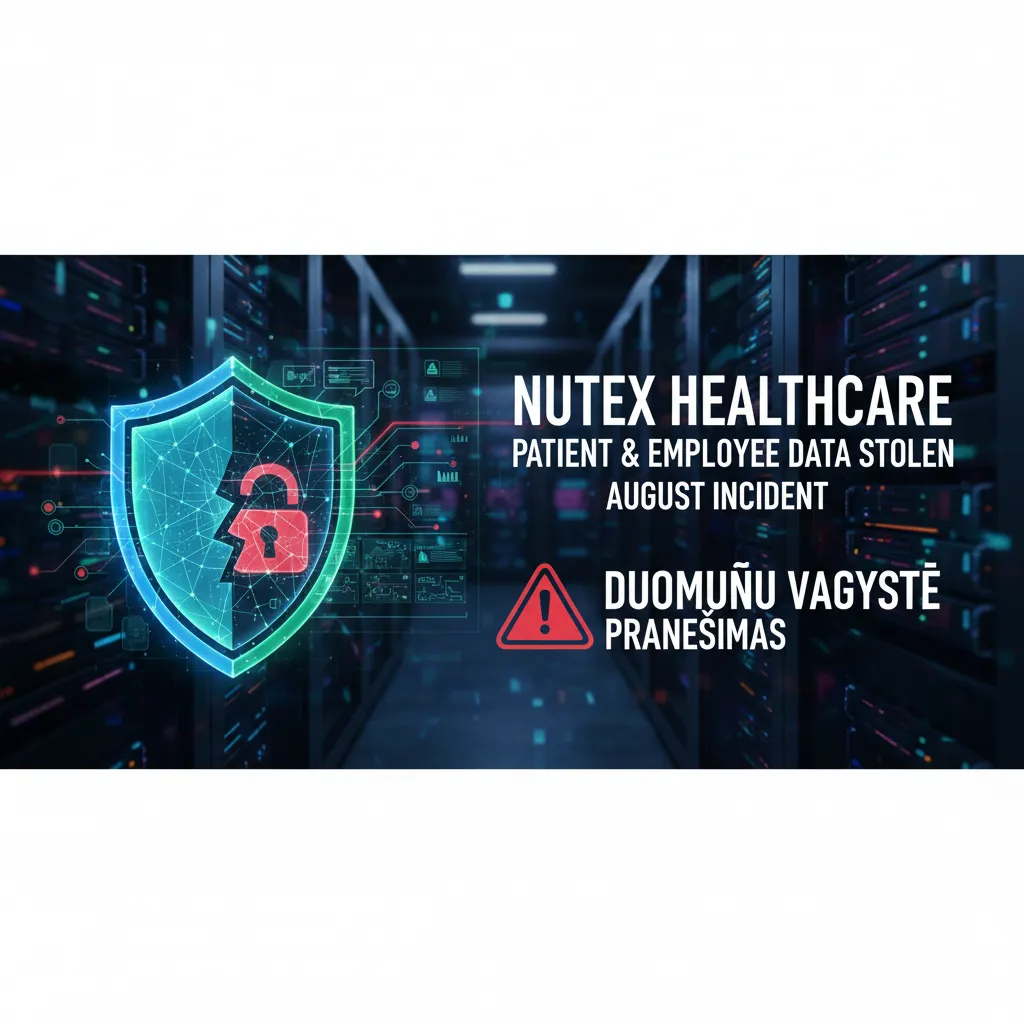 Nutex sveikatos priežiūros paslaugų operatorius praneša apie pacientų ir darbuotojų duomenų vagystę per rugpjūčio incidentą