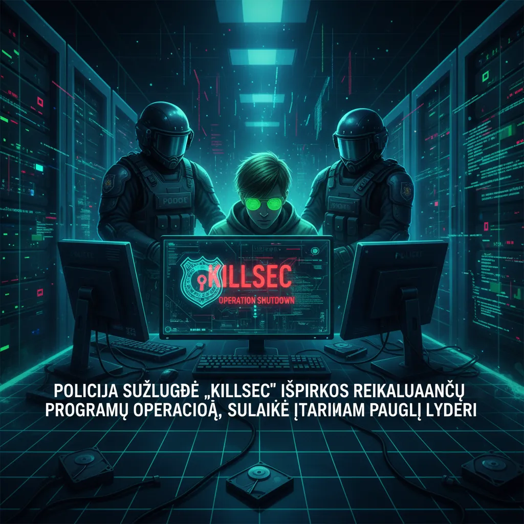 Policija sužlugdė „KillSec“ išpirkos reikalaujančių programų operaciją, sulaikė įtariamą paauglį lyderį