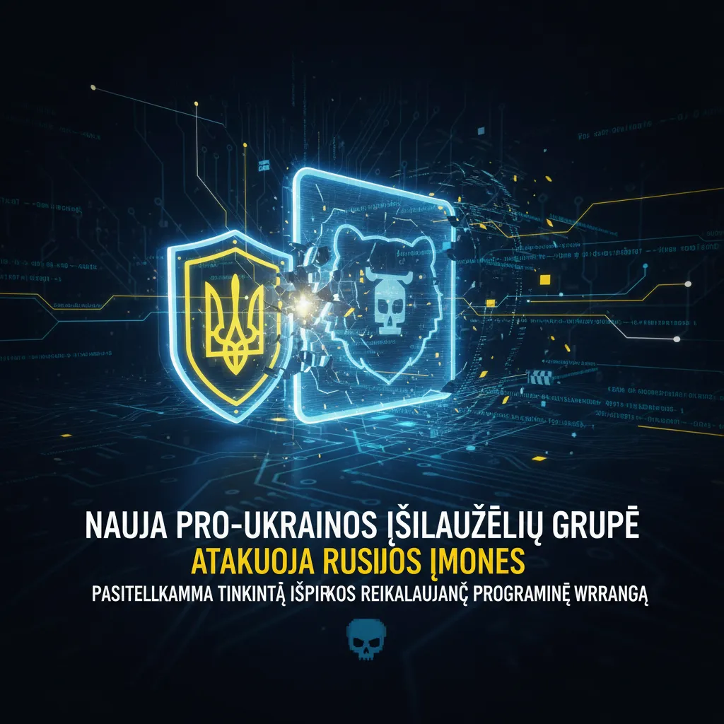 Nauja pro-Ukrainos įsilaužėlių grupė atakuoja Rusijos įmones pasitelkdama tinkintą išpirkos reikalaujančią programinę įrangą