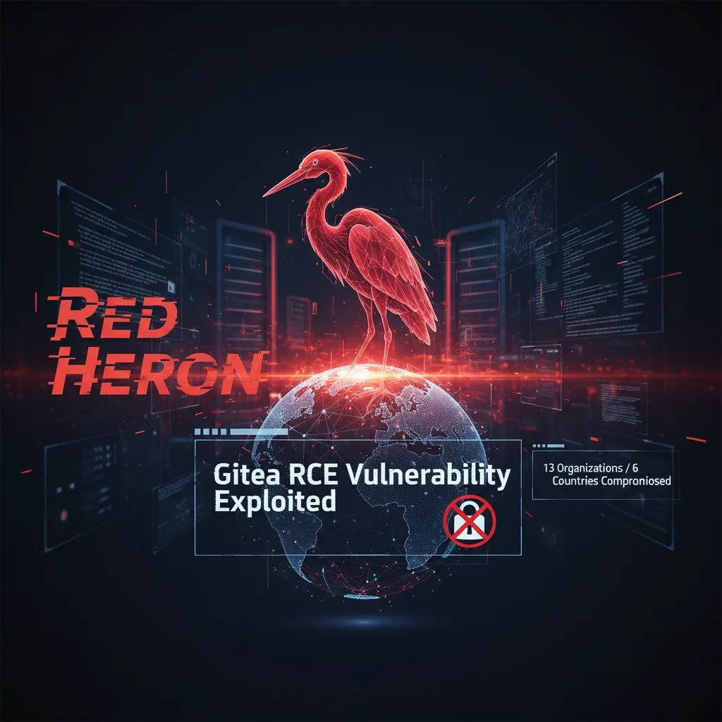 „Red Heron“ išnaudoja „Gitea“ RCE pažeidžiamumą, kad kompromituotų 13 organizacijų šešiose šalyse