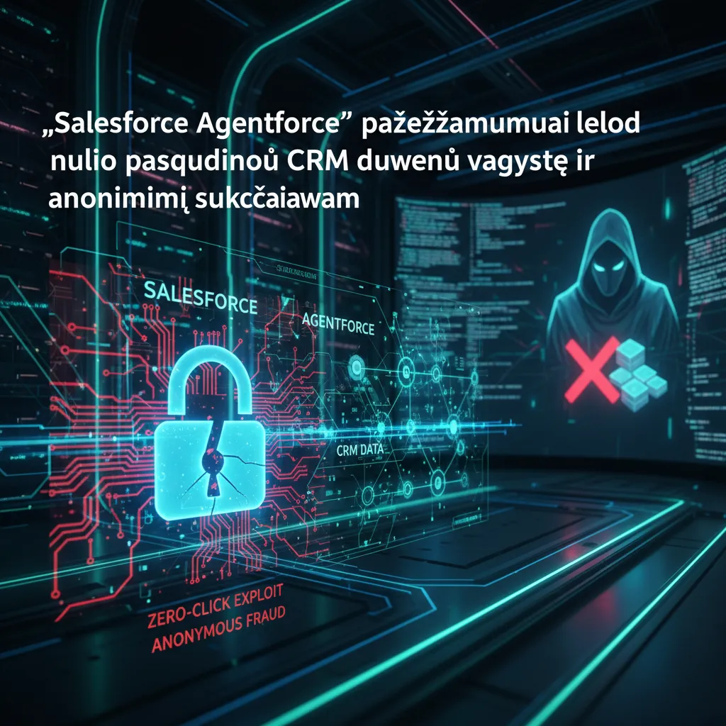 „Salesforce Agentforce“ pažeidžiamumai leido nulio paspaudimų CRM duomenų vagystę ir anoniminį sukčiavimą