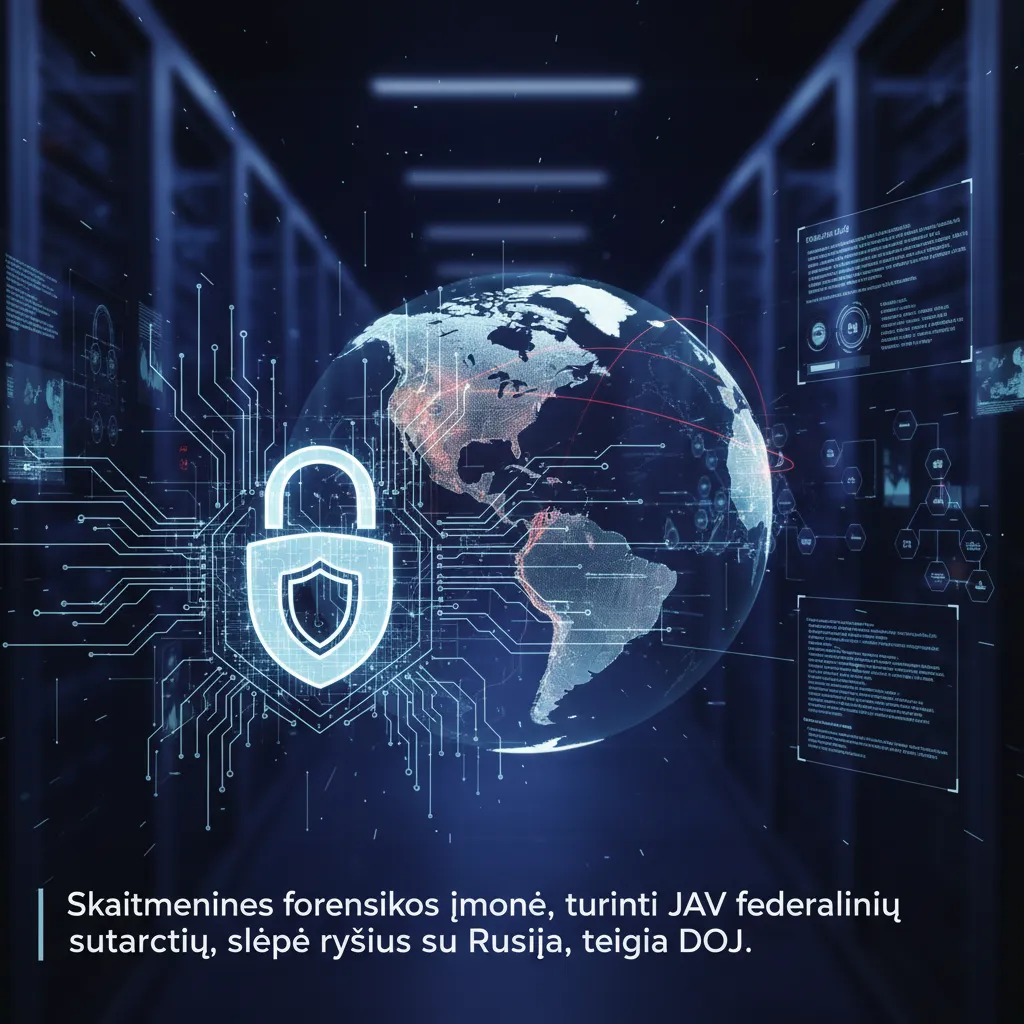 Skaitmeninės forensikos įmonė, turinti JAV federalinių sutarčių, slėpė ryšius su Rusija, teigia DOJ