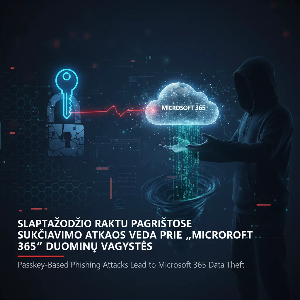 Slaptažodžio raktu (passkey) pagrįstos sukčiavimo atakos veda prie „Microsoft 365“ duomenų vagystės