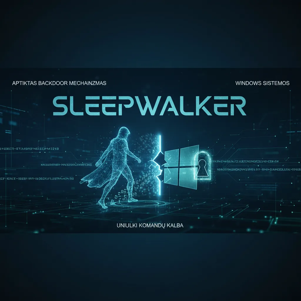 Aptiktas „Sleepwalker“ užpakalinių durų mechanizmas „Windows“ sistemose su unikalia komandų kalba