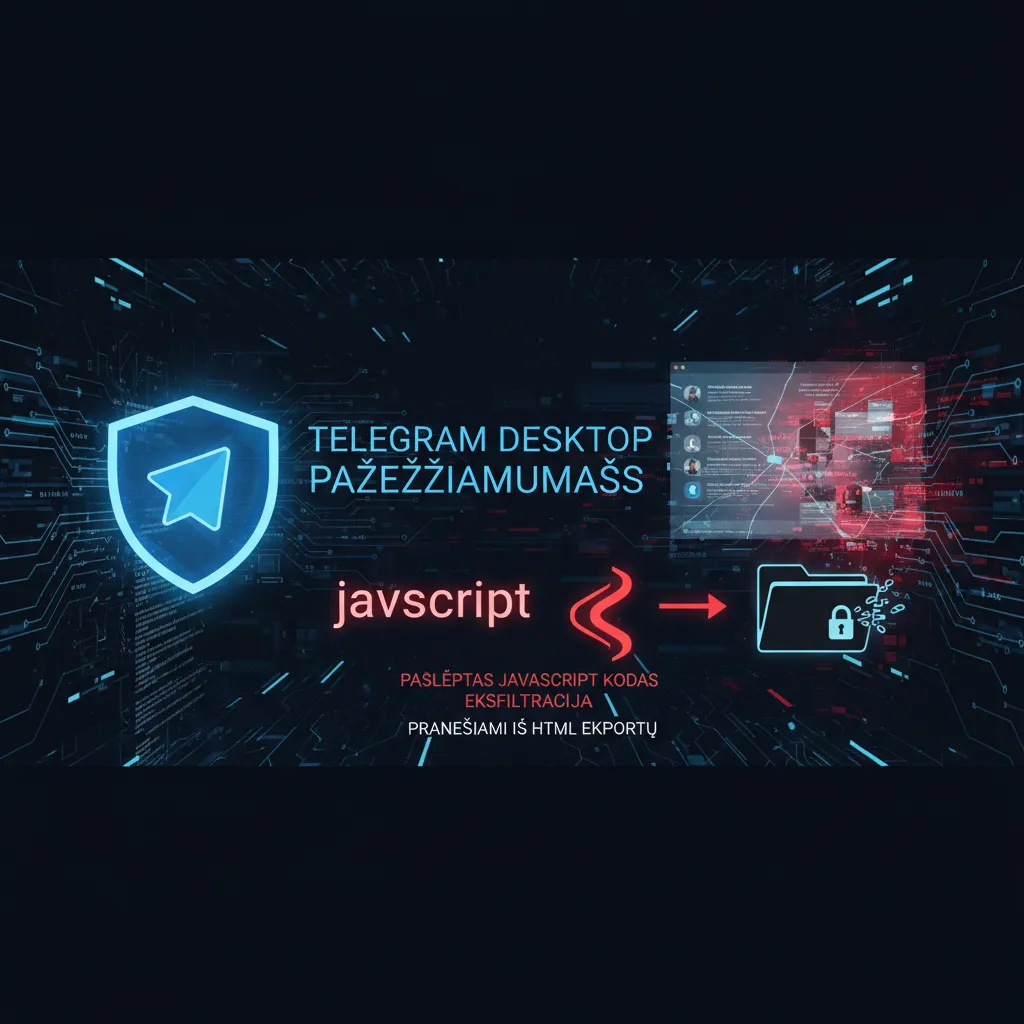 Telegram Desktop pažeidžiamumas leido paslėptam JavaScript kodui eksfiltruoti pranešimus iš HTML eksportų