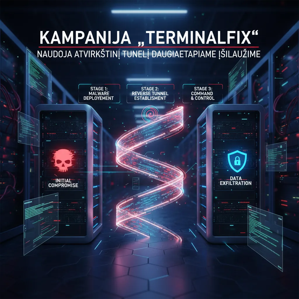 Kampanija „TerminalFix“ naudoja atvirkštinį tunelį daugiaetapiame įsilaužime