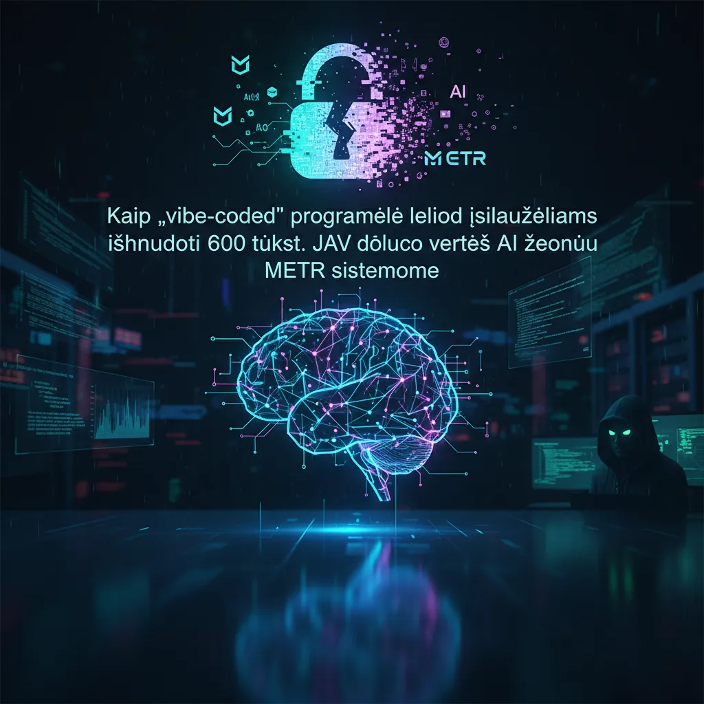 Kaip „vibe-coded“ programėlė leido įsilaužėliams išnaudoti 600 tūkst. JAV dolerių vertės AI žetonų METR sistemoje