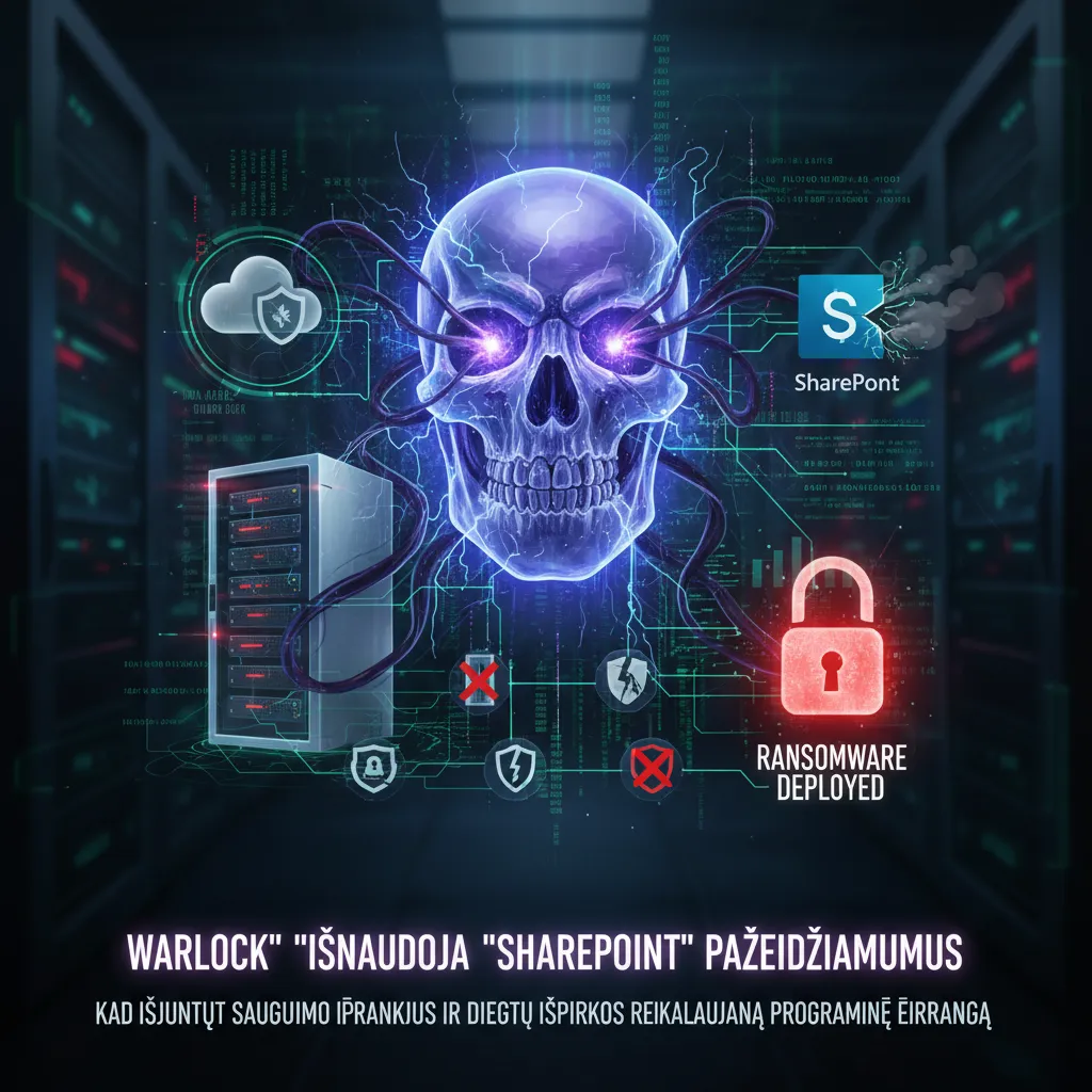„Warlock“ išnaudoja „SharePoint“ pažeidžiamumus, kad išjungtų saugumo įrankius ir diegtų išpirkos reikalaujančią programinę įrangą