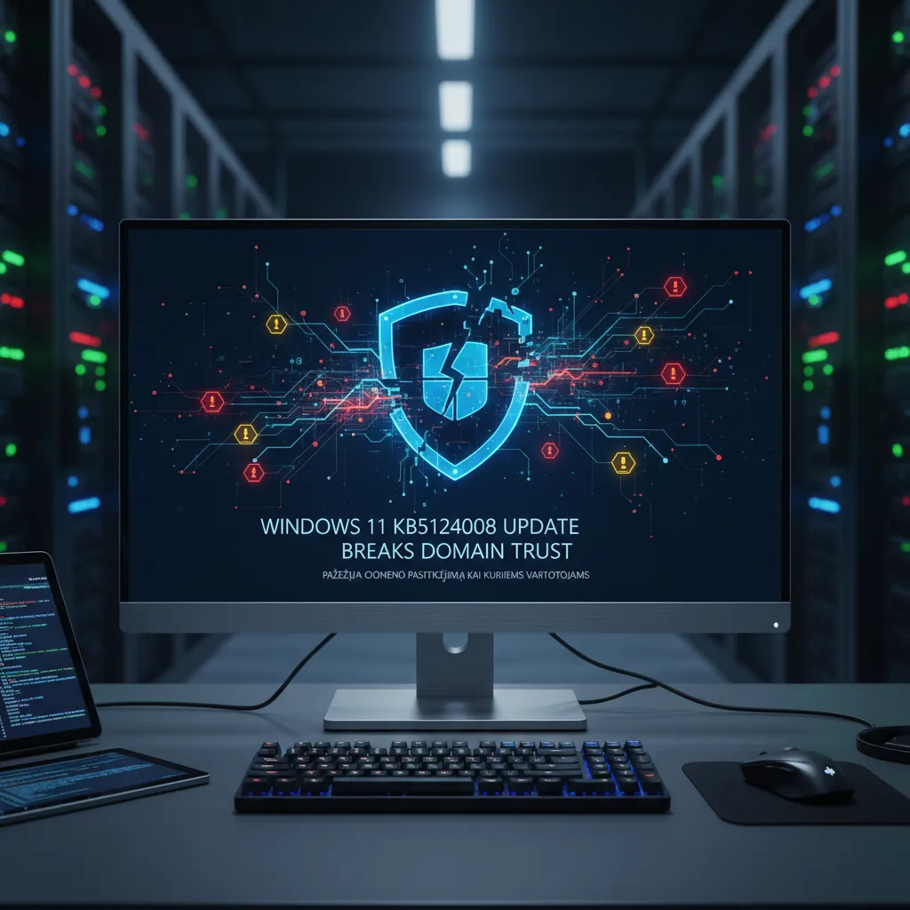 „Windows 11“ KB5124008 naujinimas pažeidžia domeno pasitikėjimą kai kuriems vartotojams