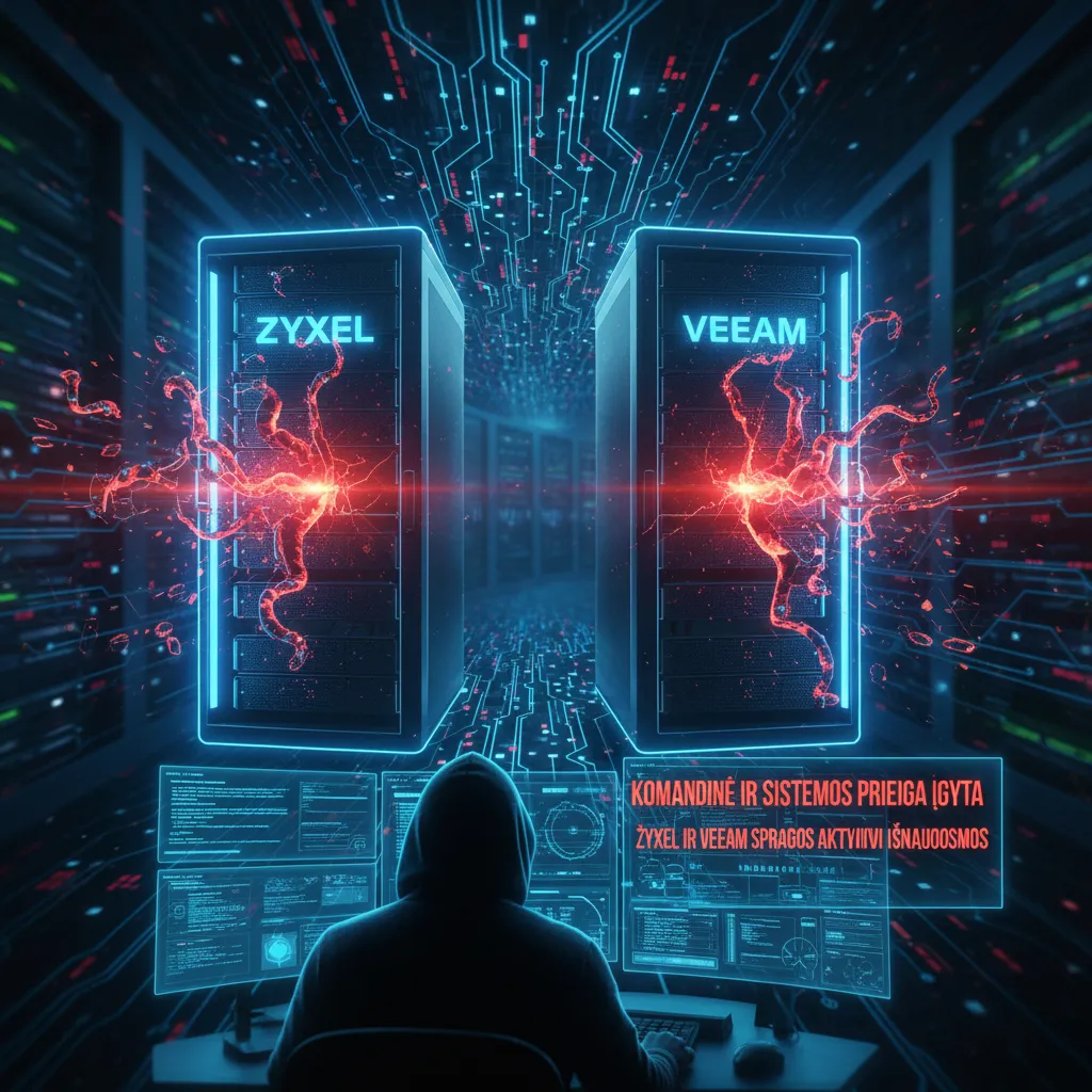 Zyxel ir Veeam spragos aktyviai išnaudojamos: įgyjama komandinė ir SISTEMOS prieiga